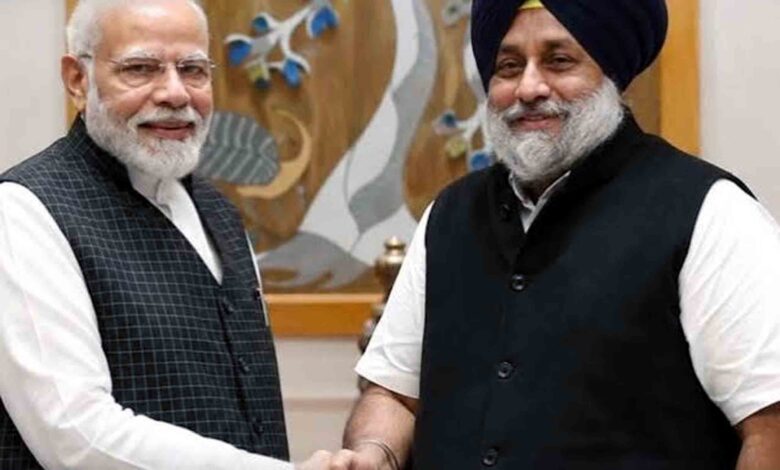 Sukhbir Badal met Prime Minister Narendra Modi